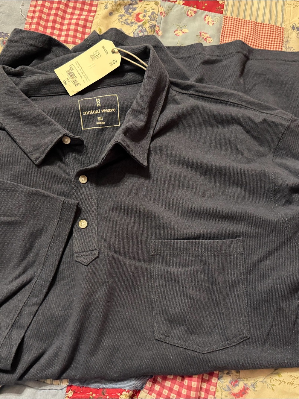 Mutual Weave Men’s Navy Long-Sleeve Polo Shirt